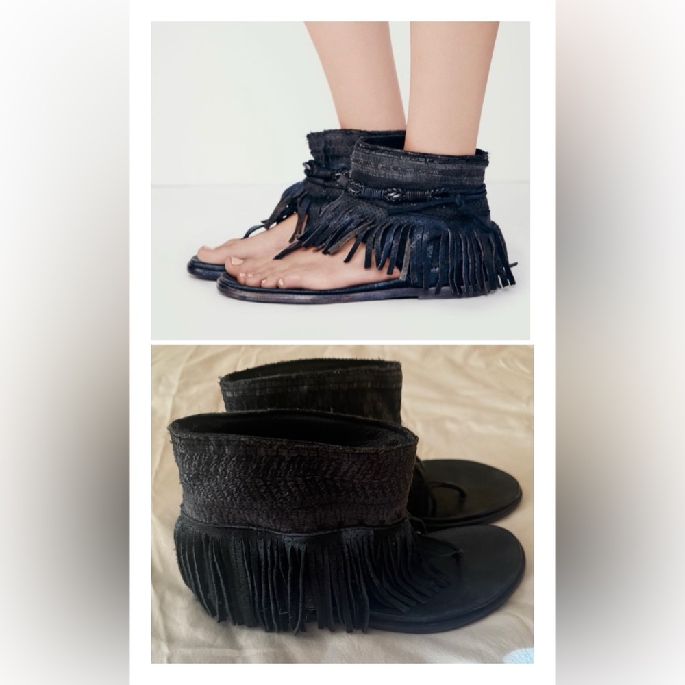 VERY VERY RARE Free People Wonderland Fringe Sandal 
Size 37 fits 6.5 - 7